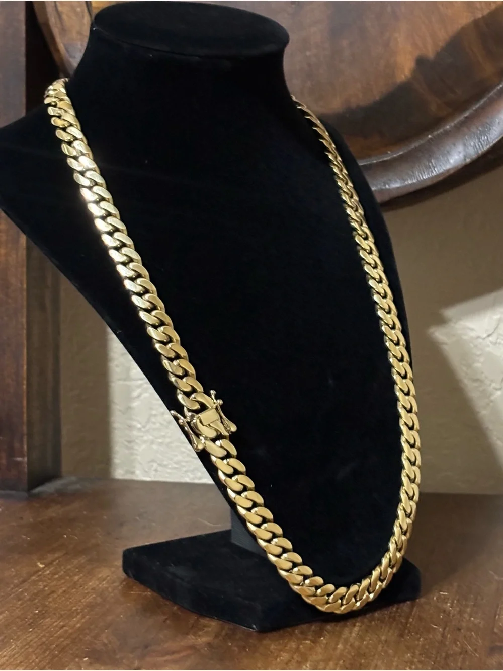 14k Cuban Gold Overlay Necklace Chain 24” long Cadena Oro Laminado Cubano eslabo